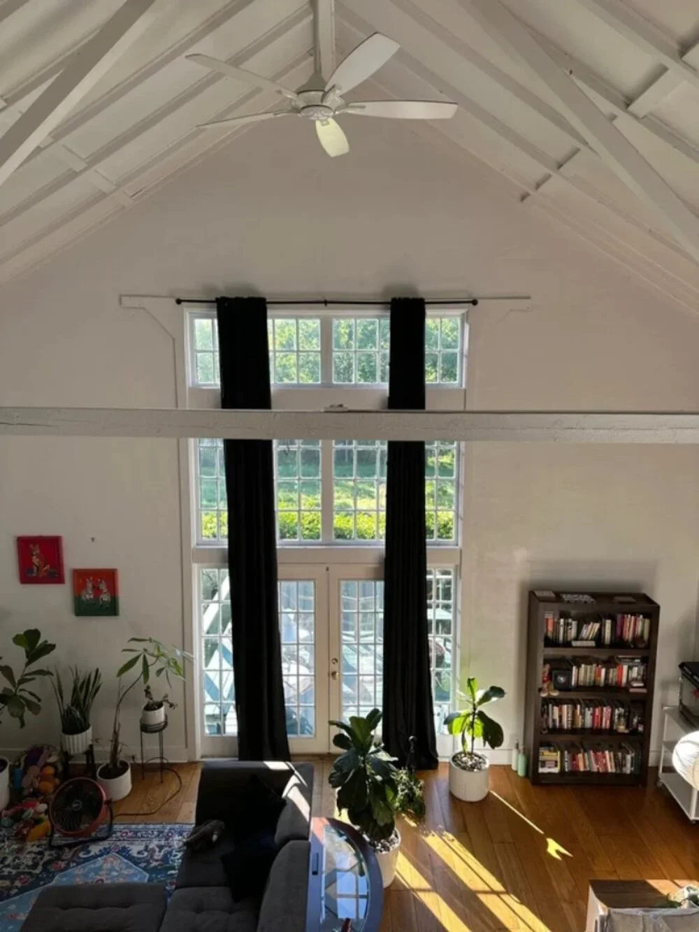 (15) Fifteen foot Black blackout curtain panels